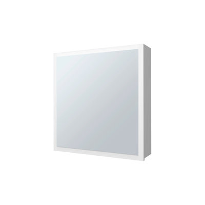 Armoire murale blanche pour salle de bain avec miroir et porte à trois tablettes