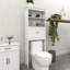 2 Doors Bathroom Cabinet Over Toilet With 2 Shelf - White Storage Spacesaver
