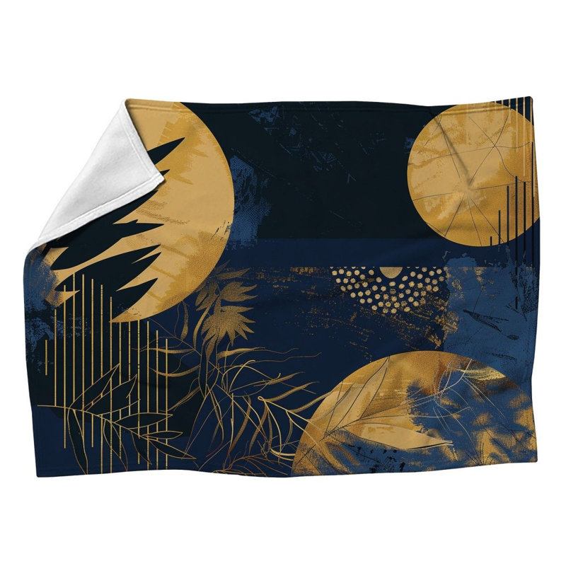 Jeté en laine polaire Botanical - Jolis motifs pour canapés ou lits, L 50 po x L 60 po