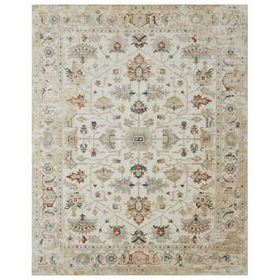 Blooma Wool Area Rug in Ivory; Beige; Rust; Navy Blue