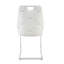 Ensemble de 2 chaises de salle à manger en similicuir blanc avec texture en filet doré, anneau arrière argenté et poignée chromée, chaise de salle à manger rembourrée à haut dossier (blanc, ensemble de 2)-1668700013-1668700015