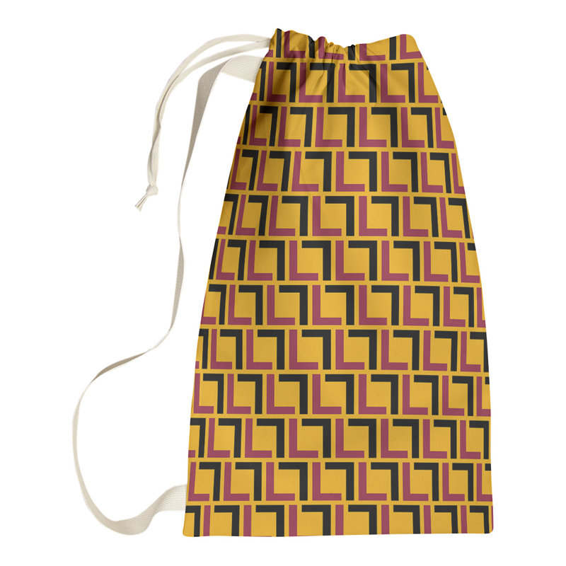 Arizona Fabric Laundry Bag with Handles, Large (36" H x 28" W), Red/White/Yellow