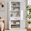 Armoire de rangement 71 po en acier blanc avec grand comptoir