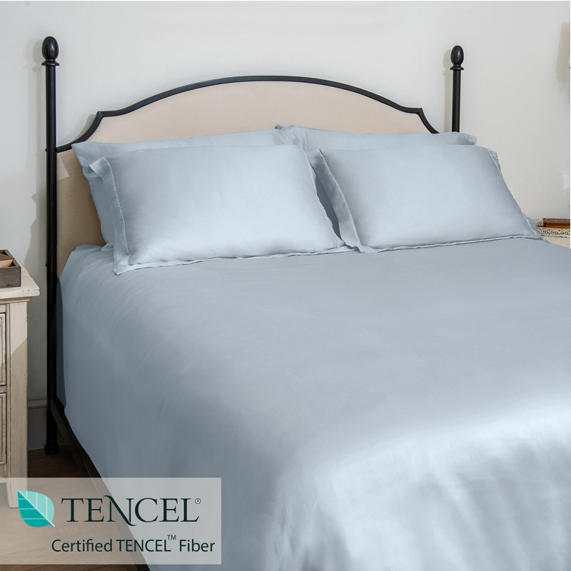 Delara 100% Eucalyptus Lyocell TENCEL™ Cooling Sheet Set – Soft, Silky & Breathable, Light Blue