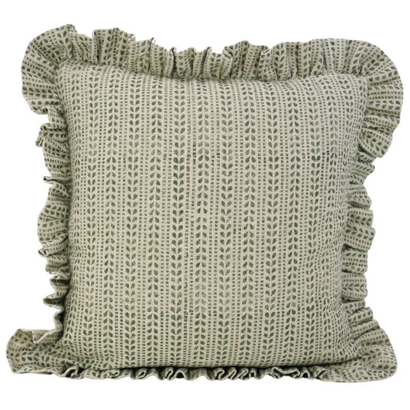 Housse de coussin à motif de deux côtés Fab Fabine, lin, Ratanbel, H 20 po x l 14 po, Rectangulaire