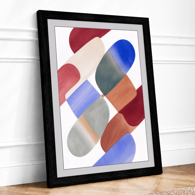 Geometric Rhythm Abstract - Framed Print, A3 - 42.0 x 29.7 cm, Black