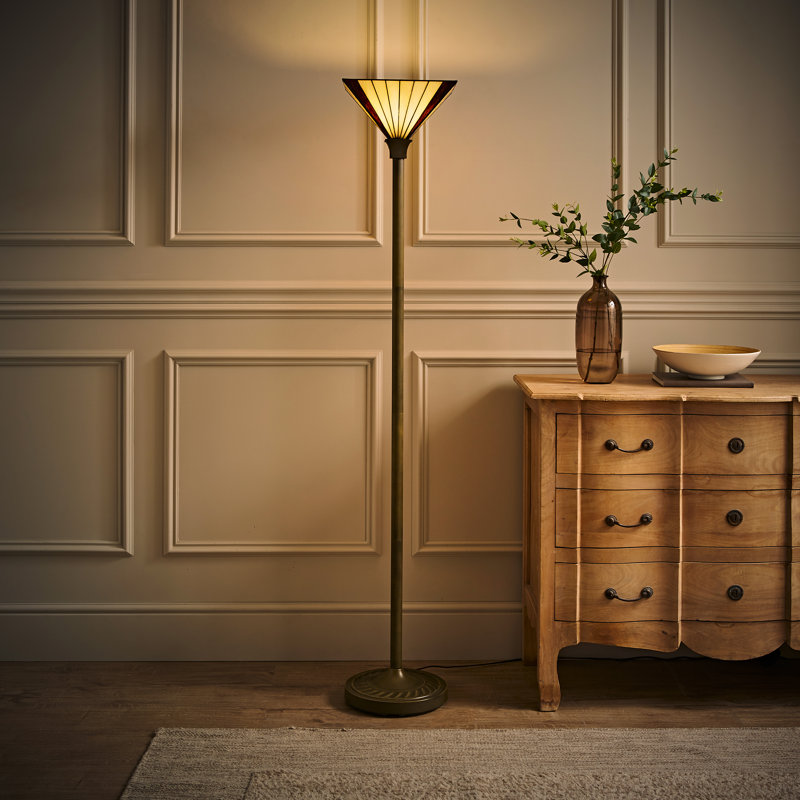 Motasim 167cm Traditional Floor Lamp, Antique Brass