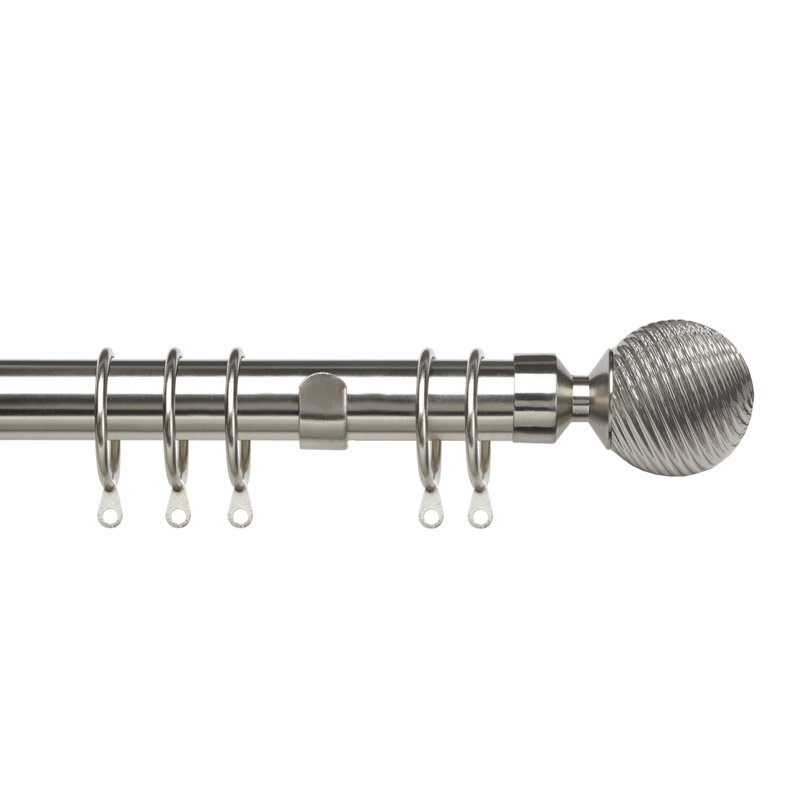 Mccarron Adjustable Single Curtain Pole, 5cm H x 300cm W x 13cm D