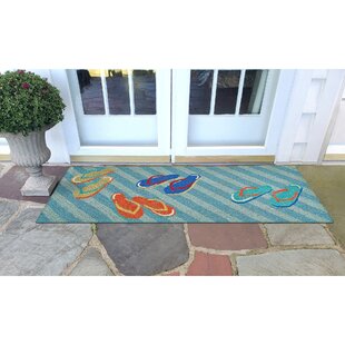 Evergreen 16 X 28 Inches Flip Flops Welcome Door Mat