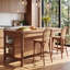 Îlot de cuisine en bois massif avec 2 tablettes de rangement ouvertes, brun-398102394