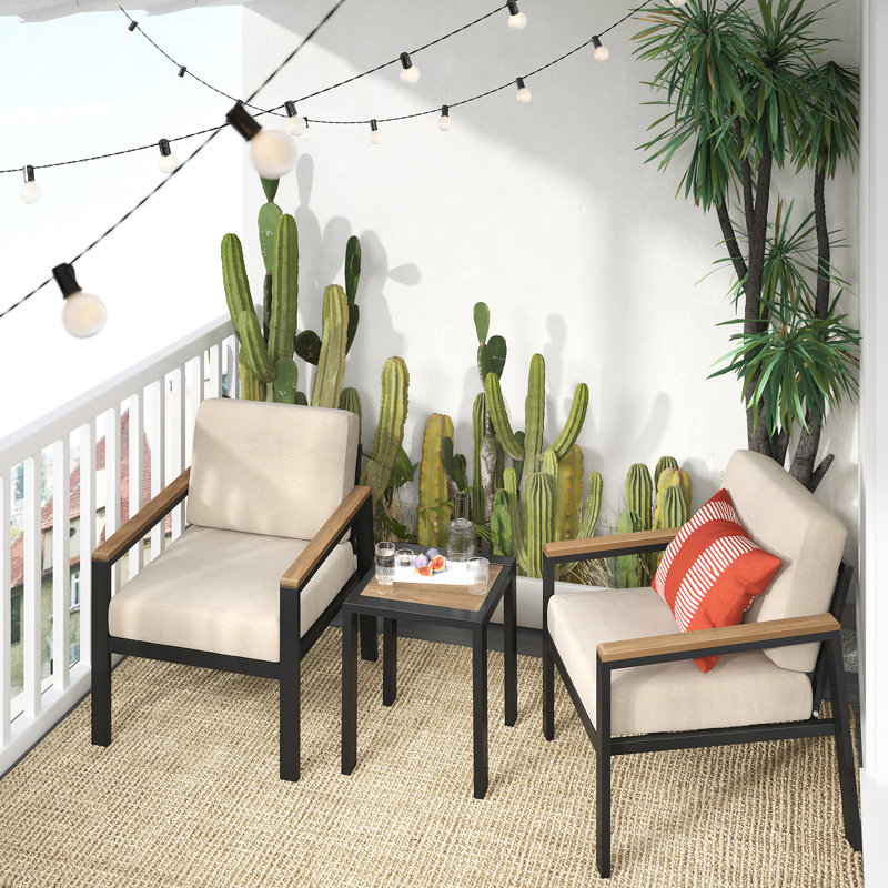 Asly 2-seater Chat Set, Black