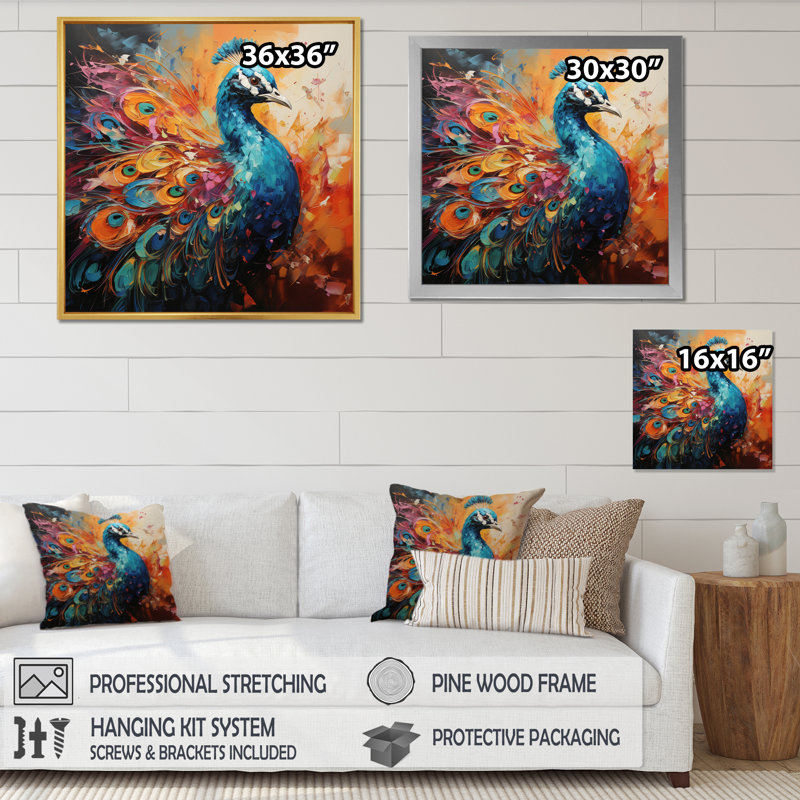 Keevon Peacock Expressionist Portrait I - reproduction, H 30 po x l 30 po x P 1 po, Cadre flottant noir