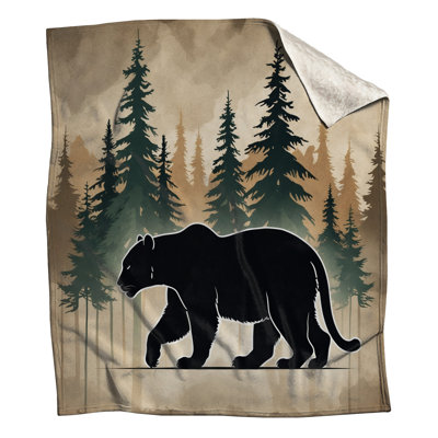 Bear In Forest Silhouette Blankets