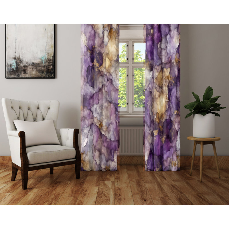 Paire de rideaux semi-transparents en polyester Aremy, L 20 po x L 82 po