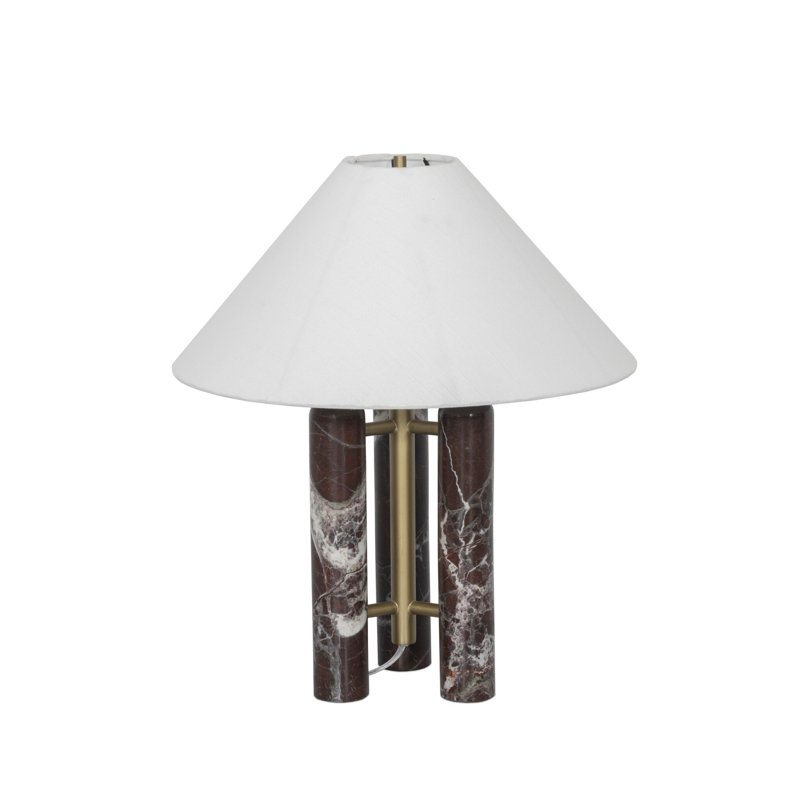 Medici Table Lamp, Silk, Merlot Marble, White