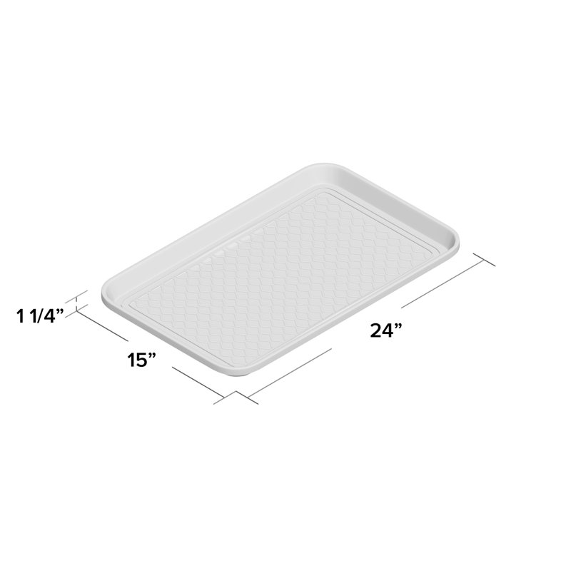 Scotland Outdoor Shoe and Boot Tray - Weather-Resistant Hard Plastic Shoe Mat, Rectangle 1'3" x 2'6"
