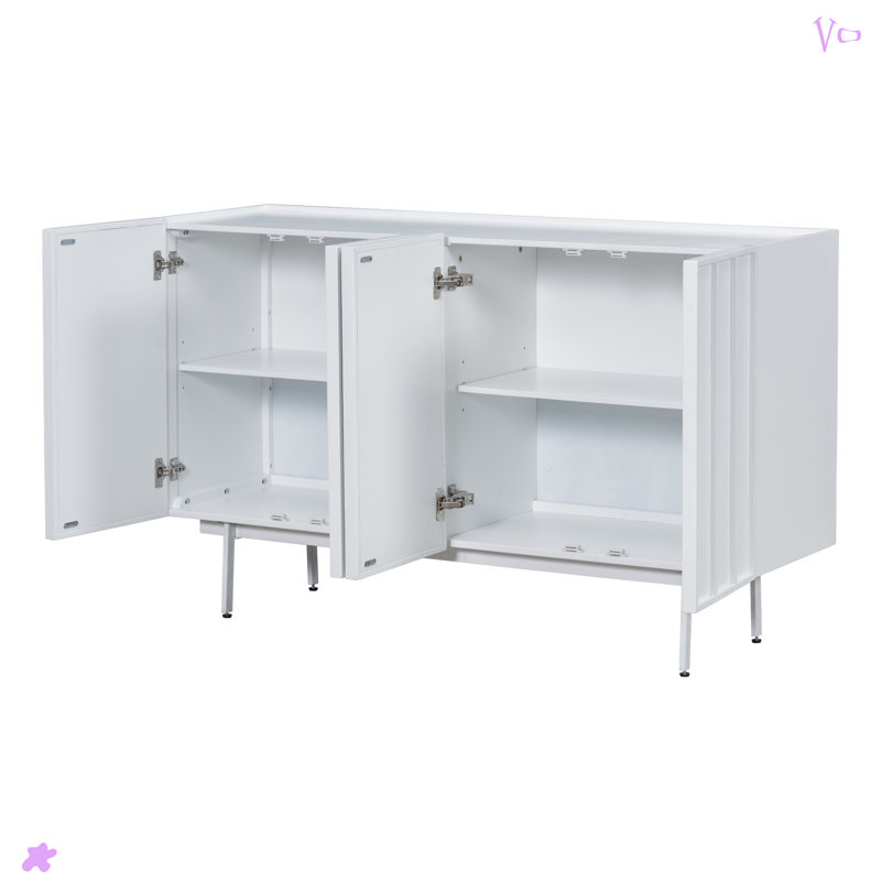 Armoire moderne avec 4 portes, convenant aux salons, Blanc