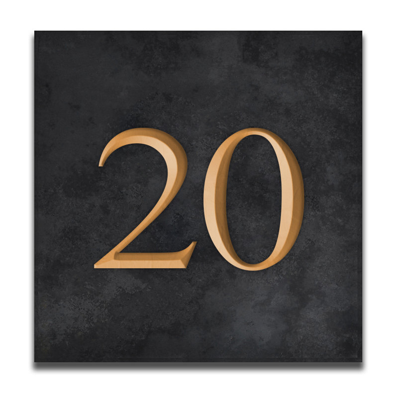 Velia 17.78cm H Stone House Number, Gold, 20