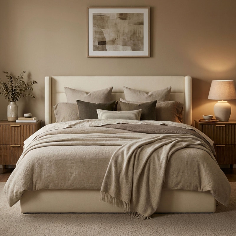 Cadre de lit Aykah Zir avec rangement relevable, Heaboard rembourré, cadre de lit Meta avec rangement Hydrualic, aucun sommier requis, design moderne