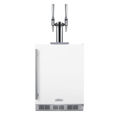 Dual Tap Commercial Grade Sixth Barrel Built-In Kegerator with Adjustable Temperature on Fridge.com