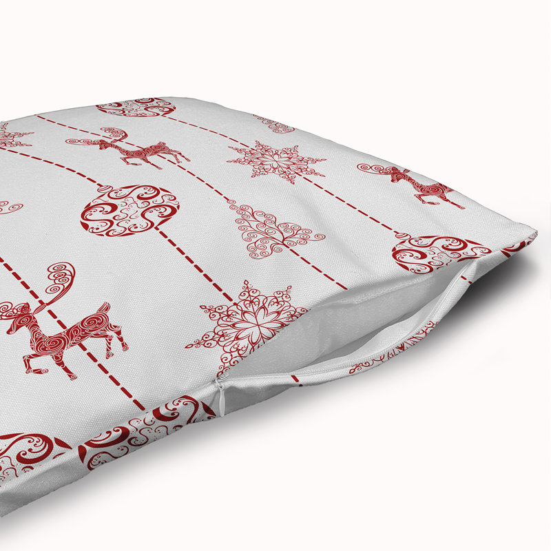 Christmas Lines Accent Pillow with Insert, White, 26" H x 26" W