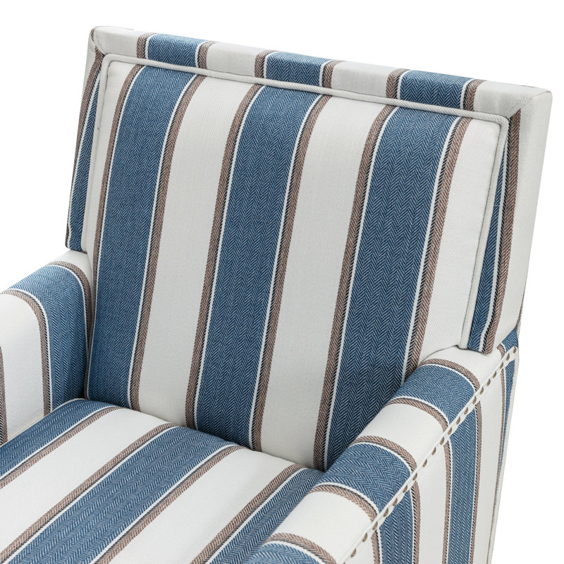 Arafa Upholstered Armchair, Blue/White Linen
