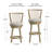 Wood Swivel Windsor Adjustable Stool, Natural Oak With Greige Fabric