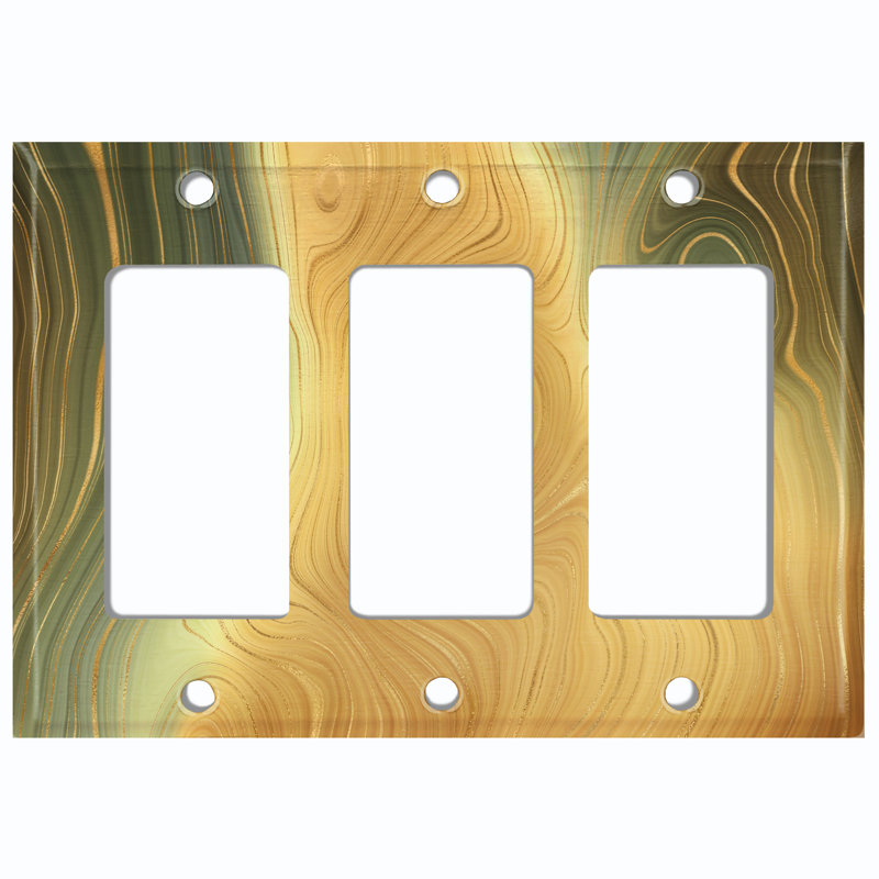 Patterned 3 - Gang Toggle Light Switch Standard Wall Plate
