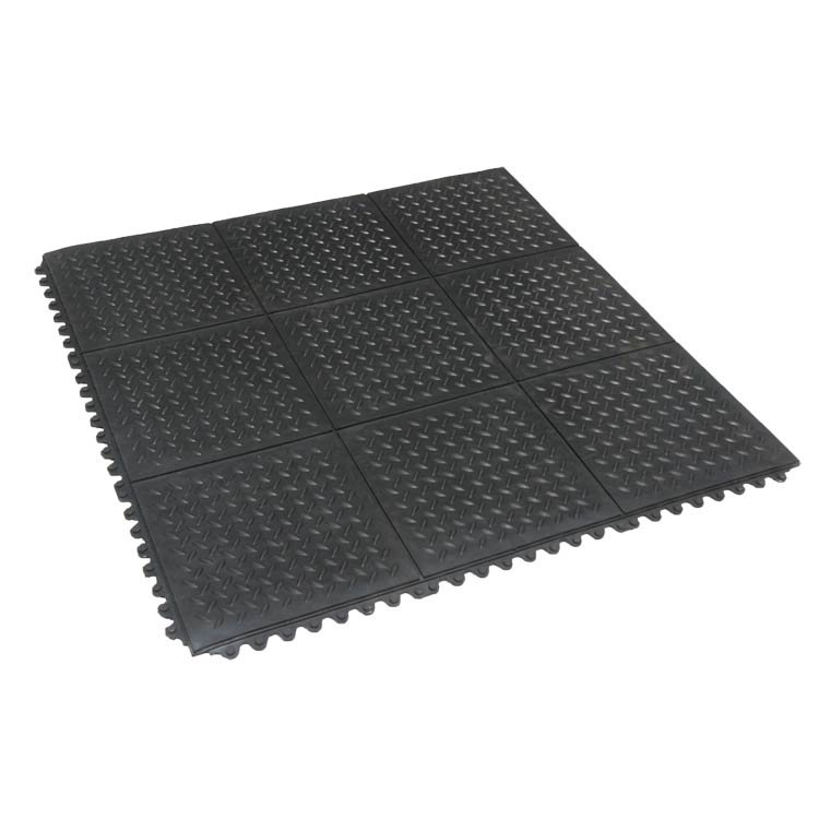 Revolution Rubber-Cal, Inc. 36'' W x 36'' L Garage Flooring Tiles in Black Rubber-Cal, Inc.