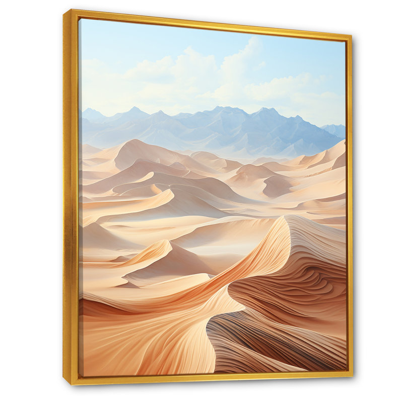 «Desert Dreams Minimalisme Embrace I», reproduction sur toile, H 32 po x l 16 po x P 1 po, Cadre flottant doré