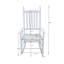 Chaise berçante en bois blanc, sans tapis