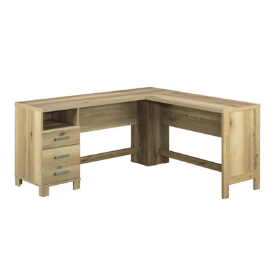 L-Shaped Desk With Small Drawer