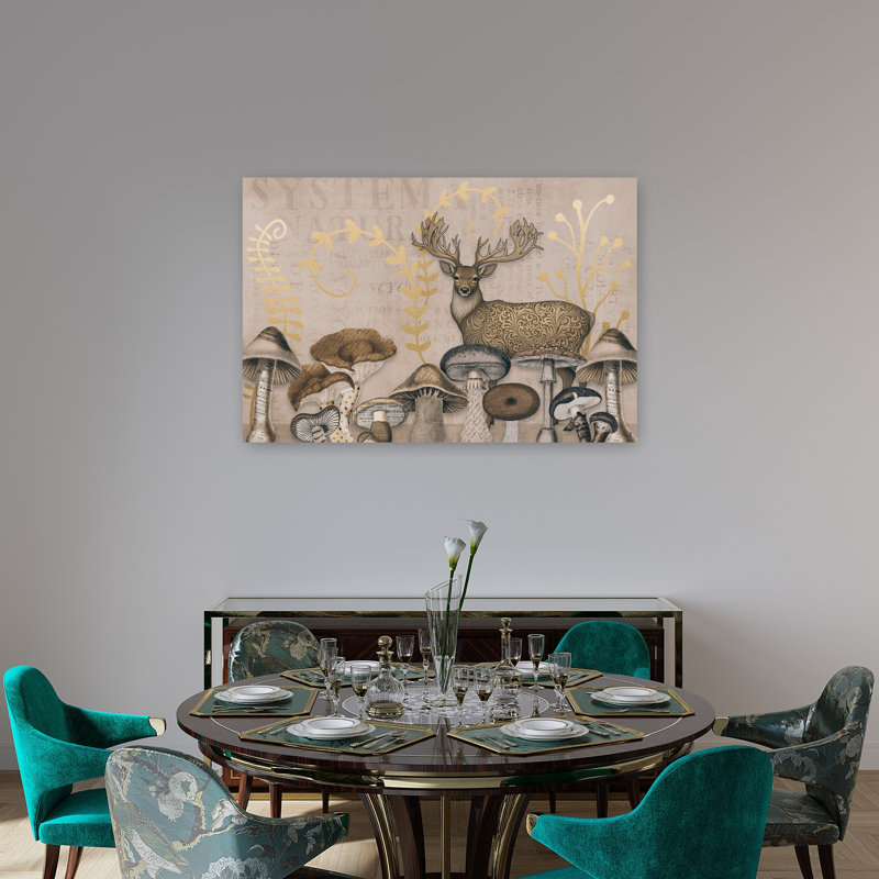 Affiche murale vintage représentant un cerf des bois, élégante et rustique, avec un cerf de la forêt et la nature.