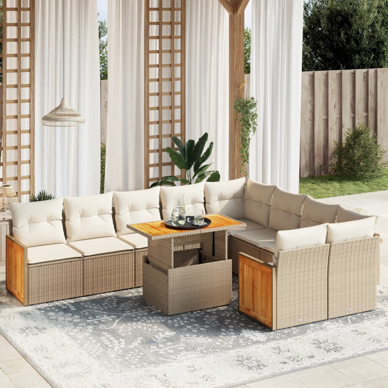 Ensemble de canapé de jardin Vidaxl beige