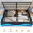 Lift Up Storage  Bed Frame With Charging Station And Hidden Storage Headboard, Led Lights Upholstered Platform Bed With Hydraulic Storage,-1877195831-1877195848