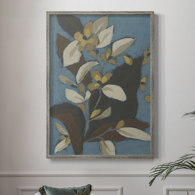 «Blue Shadow Garden II», reproduction encadrée - bois massif