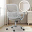 Fauteuil de direction de bureau à domicile, fauteuil ergonomique pivotant à dossier moyen en maille avec soutien lombaire confortable, accoudoirs confortables pour chambre à coucher, bureau, étudiant-124504147-124504148
