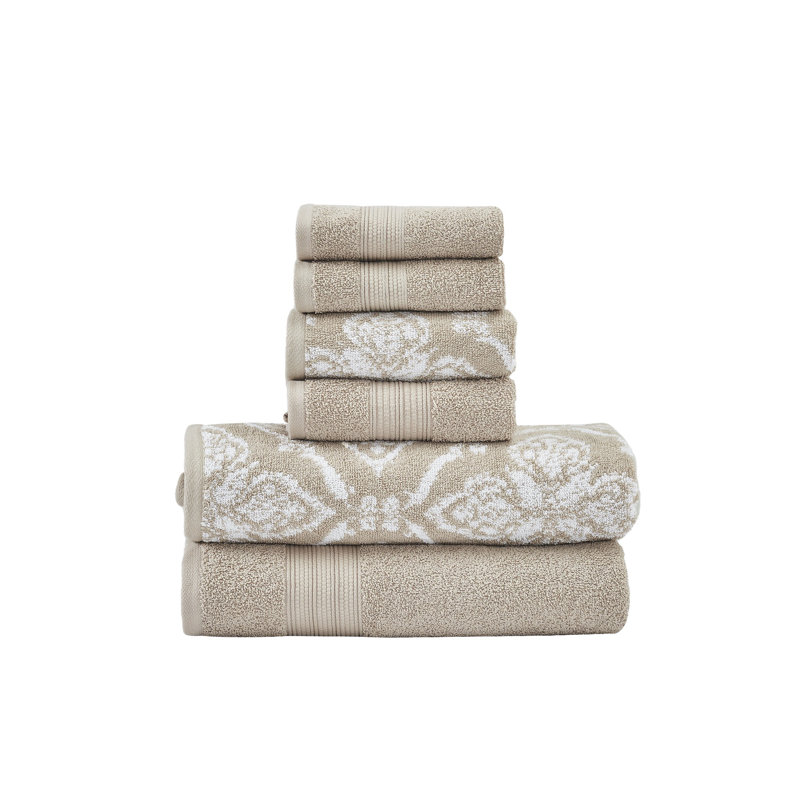 Modern Threads Amaris 6-Piece Reversible Yarn Dyed Jacquard Towel Set - Bath Towels, Hand Towels, & Washcloths - Super Absorbent & Quick Dry