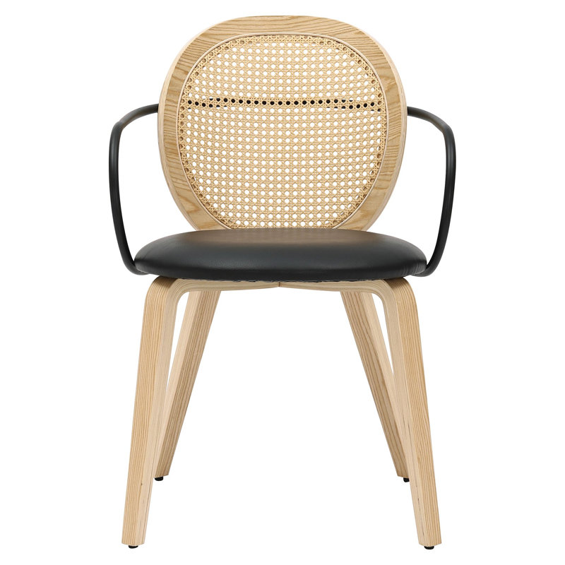 Ensemble de 2 chaises de salle à manger Suhaila en chêne clair et noir, Naturel