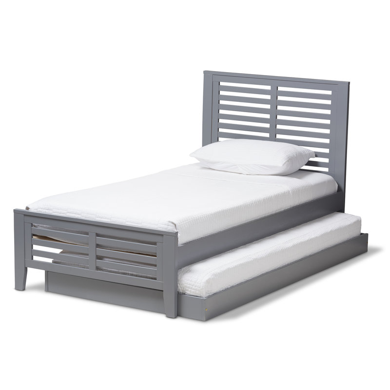 Keitra Kids Twin Platform with Trundle, Gray