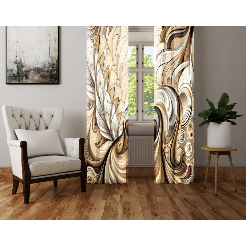 Paire de rideaux semi-transparents en polyester Amybeth, L 40 po x L 52 po