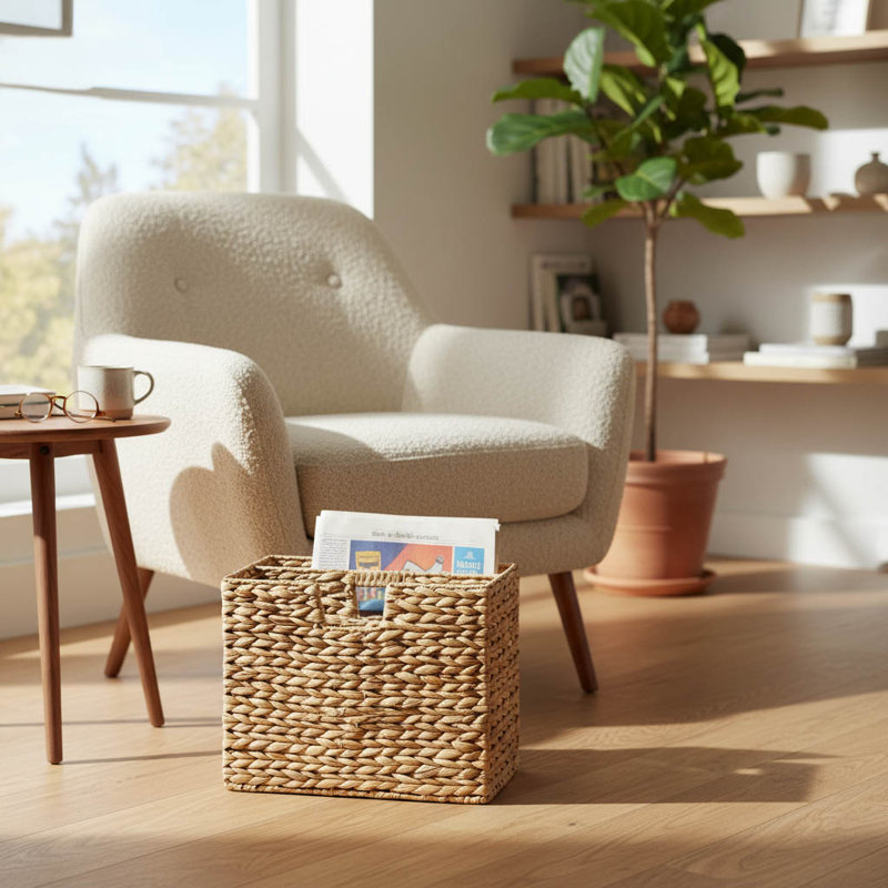 Water Hyacinth Free Standing Magazine Rack