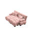 Canapé-lit 2 places en chenille rose de salon avec repose-pieds - tissu doux, rembourrage haute résilience
