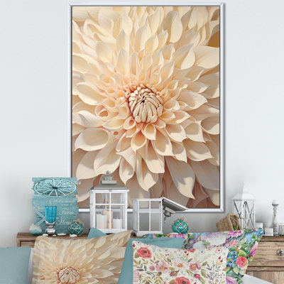 Minimalisme dahlia beige sur toile