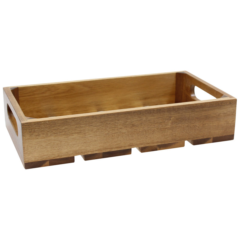 Caisse de service et de présentation en bois d'acacia TableCraft, 10,375 po x 6,375 po x 2,75 po, Brun