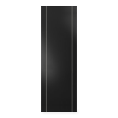 Panneau de porte coulissante de style grange Planum 0410, noir mat, robuste, moderne, pour placard escamotable - 36 po x 80 po