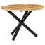 Brimley Mango Round Wood Top Dining Table with Steel Base