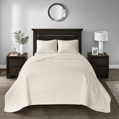 Couvre-lit réversible grand en crème - rembourrage en coton prélavé pour un sommeil apaisant, matelassage matelassé surdimensionné, matelas profond surdimensionné, avec rembourrage 2 taies décoratives, matelassage élégant, matelas, comprend
