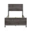 Mobilier de chambre à coucher au design moderne et épuré, magnifique lit simple gris brunâtre et finition argent antique