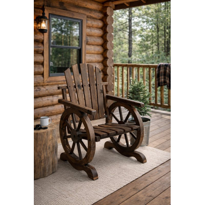Outdoor Wagon Wheel Adirondack Chair